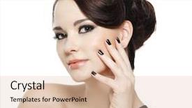  Presentation with bright white - Cool new presentation theme with beautiful woman with black nails backdrop and a lemonade colored foreground