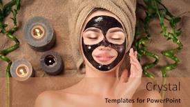  Presentation with cleansing - Audience pleasing presentation theme consisting of purify - beautiful woman with black purifying backdrop and a coral colored foreground