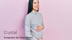  Presentation with baby smile - Audience pleasing slide set consisting of beautiful-woman-with-blue-eyes backdrop and a lemonade colored foreground