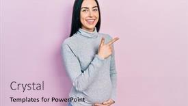  Presentation with baby smile - Slide set enhanced with beautiful-woman-with-blue-eyes background and a lemonade colored foreground