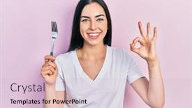  Presentation with blue eyes - Presentation design enhanced with beautiful-woman-with-blue-eyes background and a lemonade colored foreground