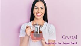  Presentation with blue eyes - PPT theme enhanced with beautiful-woman-with-blue-eyes background and a lemonade colored foreground