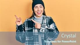  Presentation with blue eyes - Slides enhanced with beautiful-woman-with-blue-eyes background and a  colored foreground