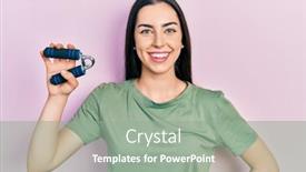  Presentation with blue eyes - PPT theme having beautiful-woman-with-blue-eyes background and a gray colored foreground
