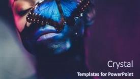  Presentation with butterfly - Amazing slides having beautiful-woman-with-blue-hair backdrop and a wine colored foreground