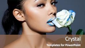  Presentation with blue rose - Amazing theme having beautiful woman with blue rose backdrop and a  colored foreground