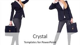  Presentation with white and black woman climbing ladders - Audience pleasing slide set consisting of beautiful woman with briefcase isolated backdrop and a white colored foreground