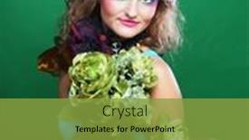  Presentation with creative - Slide deck consisting of beautiful-woman-with-bright-creative background and a gold colored foreground