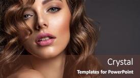  Presentation with beauty makeup - Presentation featuring beautiful woman with brown hair beautiful face of an attractive model with fashion makeup woman with beauty long curly hair closeup portrait of a caucasian female stunning girl background and a tawny brown colored foreground