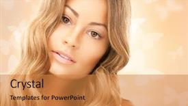  Presentation with butterflies - Presentation design consisting of beautiful woman with butterflies background and a  colored foreground