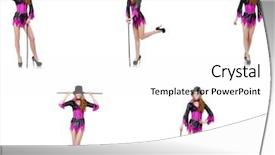  Presentation with cane - Slides having beautiful woman with cane isolated background and a white colored foreground