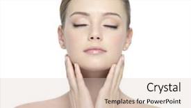  Presentation with closed - Cool new slide set with skin beauty care - sensuality young beautiful woman backdrop and a lemonade colored foreground