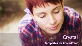  Presentation with closed - Audience pleasing slides consisting of young beautiful woman with closed backdrop and a tawny brown colored foreground