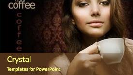  Presentation with black woman - Theme enhanced with beautiful woman with coffee isolated background and a tawny brown colored foreground