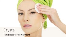  Presentation with cotton - Audience pleasing presentation design consisting of beautiful woman with cotton pad backdrop and a lemonade colored foreground