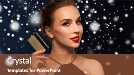  Presentation with red christmas holiday illustration - Beautiful presentation theme featuring beautiful woman with credit card backdrop and a red colored foreground