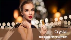  Presentation with christmas sale - Cool new slide deck with beautiful woman with credit card backdrop and a coral colored foreground