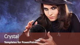  Presentation with crystal ball - PPT layouts with beautiful woman with crystal ball background and a tawny brown colored foreground