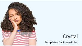  Presentation with curly hair - Amazing PPT layouts having beautiful woman with curly hair backdrop and a cool aqua colored foreground