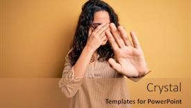  Presentation with curly hair - Audience pleasing PPT layouts consisting of beautiful-woman-with-curly-hair backdrop and a coral colored foreground