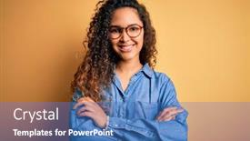  Presentation with curly hair - Cool new theme with beautiful-woman-with-curly-hair backdrop and a teal colored foreground