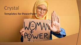  Presentation with curly hair - Cool new presentation with beautiful-woman-with-curly-hair backdrop and a yellow colored foreground