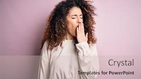  Presentation with sleepiness - Presentation theme consisting of beautiful-woman-with-curly-hair background and a soft green colored foreground