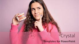  Presentation with curly hair - Audience pleasing theme consisting of beautiful-woman-with-curly-hair backdrop and a coral colored foreground