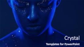  Presentation with dark blue - Presentation design with beautiful woman with dark blue background and a navy blue colored foreground