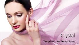  Presentation with color pink - Presentation theme having beautiful woman with diamond ring background and a lemonade colored foreground