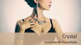  Presentation with fashion accessories - Amazing slide deck having beautiful woman with evening make-up jewelry and beauty fashion photo beauty style woman with diamond accessories backdrop and a coral colored foreground