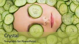  Presentation with salon and spa - Amazing slide deck having beautiful woman with facial mask backdrop and a yellow colored foreground