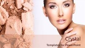  Presentation with foundation - Slide deck having beautiful woman with foundation background and a coral colored foreground