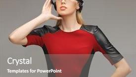  Presentation with futuristic glasses - Slide set featuring beautiful woman with futuristic glasses background and a gray colored foreground