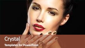  Presentation with golden woman - Colorful theme enhanced with beautiful woman with golden nails and fashion makeup of eyes brunet girl model with style manicure on black background backdrop and a tawny brown colored foreground