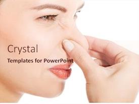 Beautiful Woman With Grimace Beacuse PPT template 87 | CrystalGraphics