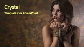  Presentation with humiliation - Presentation theme featuring woman with hands tied humiliation background and a tawny brown colored foreground