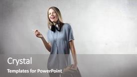  Presentation with beautiful black women smiling - Cool new presentation with beautiful woman with headphones smoking backdrop and a  colored foreground