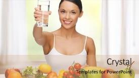  Presentation with kids health food - Presentation theme consisting of beautiful woman with healthy food background and a coral colored foreground