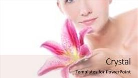  Presentation with water lily - PPT layouts featuring lily flower reflected in water background and a lemonade colored foreground