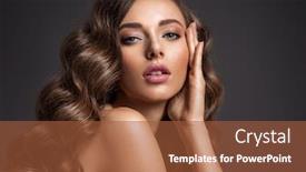  Presentation with long hair - Cool new slide set with beautiful woman with long brown backdrop and a red colored foreground