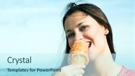  Presentation with long hair - Slide deck featuring beautiful-woman-with-long-brown background and a cool aqua colored foreground