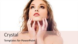  Presentation with real woman hair texture human - Beautiful slides featuring beautiful woman with long curly backdrop and a  colored foreground