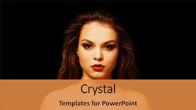  Presentation with real woman hair texture human - Colorful presentation theme enhanced with beautiful woman with long curly backdrop and a  colored foreground