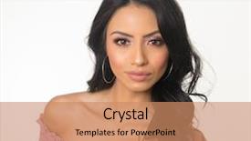  Presentation with long hair - Beautiful PPT theme featuring beautiful woman with long dark backdrop and a coral colored foreground