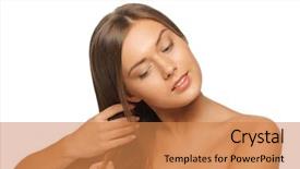  Presentation with long hair - Cool new presentation design with beautiful woman with long hair backdrop and a  colored foreground