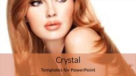  Presentation with hair dress - Presentation theme with beautiful woman with long straight red hair in a black dress fashion model posing at studio isolated on white background and a coral colored foreground