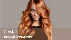  Presentation with long hair - Beautiful slide deck featuring beautiful woman with long wavy backdrop and a red colored foreground
