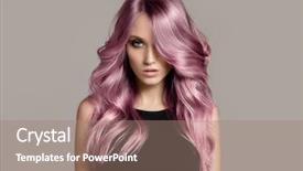  Presentation with long hair - Colorful slide set enhanced with beautiful woman with long wavy backdrop and a coral colored foreground