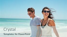  Presentation with marriage honeymoon - Amazing PPT layouts having beautiful-woman-with-man-wearing backdrop and a sky blue colored foreground